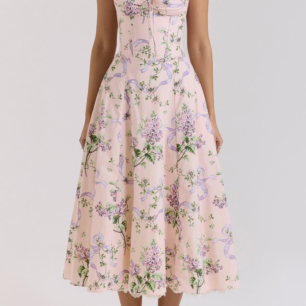 Floral Pink Midi Dress